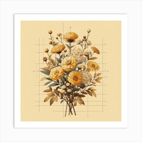 Yellow Chrysanthemums Art Print