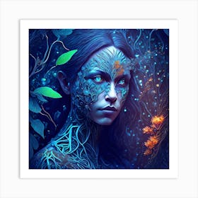 Woman In The Forest Art Print