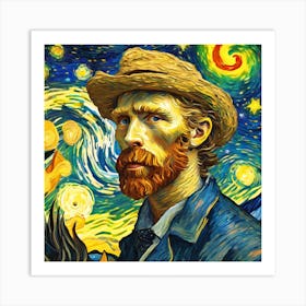Portrayal Of Van Gogh S Self Portrait (8) Art Print