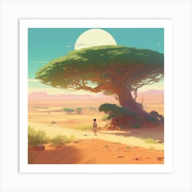 Tree In The Desert 5 Art Print