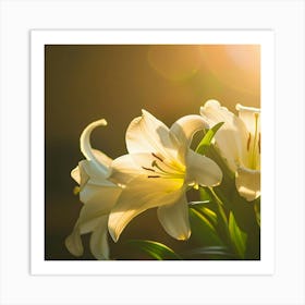 White Lilies Art Print