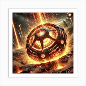 Lava Sentinels Molten Shell Defense Art Print