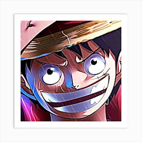 Luffy anime painting Art Print