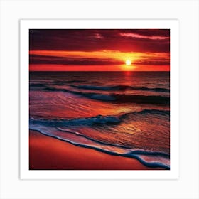 Sunset At The Beach 173 Art Print