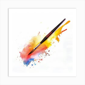 Watercolor Brush Art Print