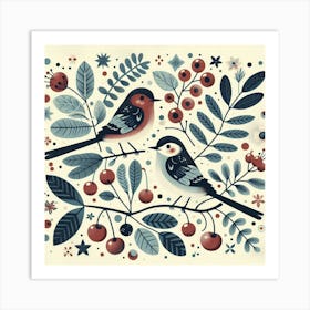 Scandinavian Art, Bird cherry berries 3 Art Print