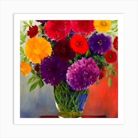 Creating A Beautiful Vase With Dazzling Colors And A Background With Beautiful Colors Solely Through (2) (1) Art Print