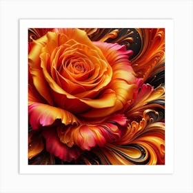 Abstract Rose Art Print