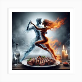 Water And Flames Art Print