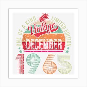 57 Years Old Vintage December 1965 57th Birthday Men Women Art Print