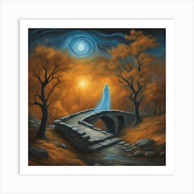 Ghost Figure On The Bridge Art Print