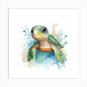 Baby Sea Turtle Watercolour 1 Art Print