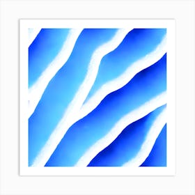 Blue And White Waves Art Print