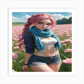 Pink Haired Girl 1 Art Print