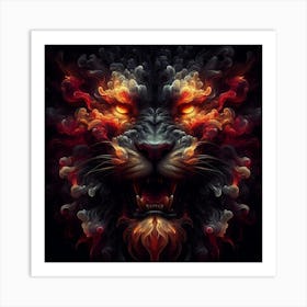 Fire Lion Art Print