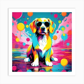 Dog With Sunglasses Art Print