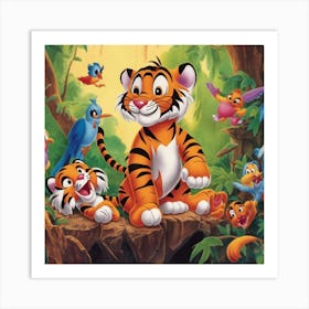 Tigers In The Jungle Art Print