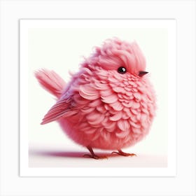 Fluffy pink bird 4 Art Print