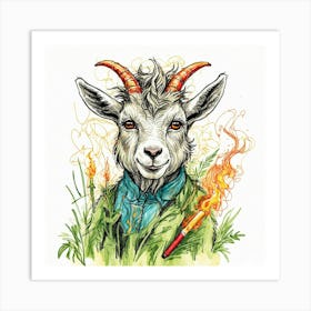 Goat With Horns 17 Art Print