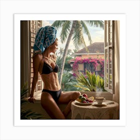 Beautiful Woman In Bikini Art Print