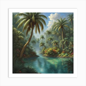 Palm Trees In The Jungle Art Print