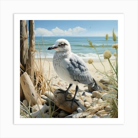 Seagull On The Beach 1 Art Print