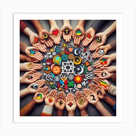 Multiethnic Hands Art Print