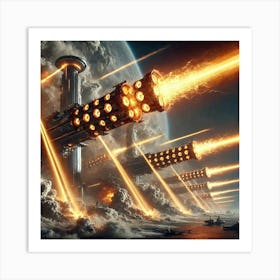 A Sci Fi Depiction Of Solar Inferno Cannons Art Print