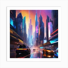 Futuristic City 150 Art Print