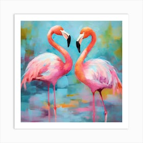 Pink Flamingos Art Print