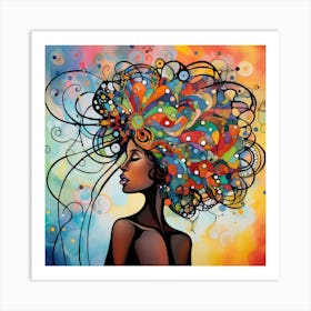 Afro Haired Woman 4 Art Print