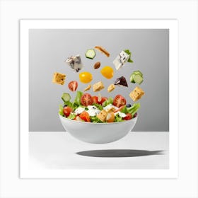 A Dynamic Splashes Of Food In A Flying Food Phot (1)(1) Art Print