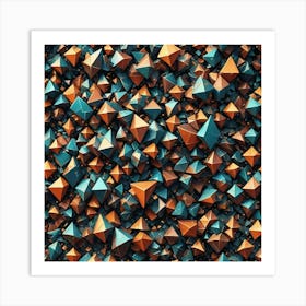 3d Triangles Background Art Print