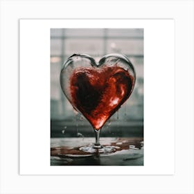 Heart Shaped Wine Glass Art Print