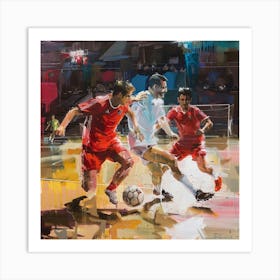 Soccer Players In Action 2 Art Print