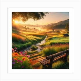 Sunset In The Countryside 1 Art Print