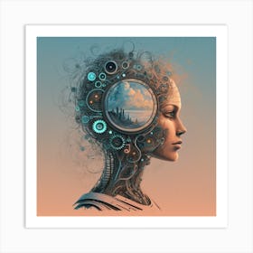 Futuristic Woman Art Print