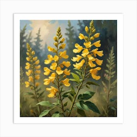 Wild Senna Wildflower Vintage Botanical Art Print 3 Art Print