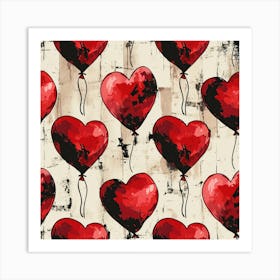 Heart Balloons Art Print