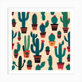 Cactus Pattern 11 Art Print