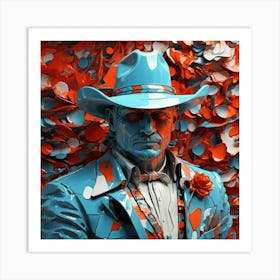 Blue Cowboy Art Print