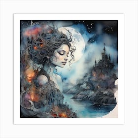 'The Girl In The Castle' Art Print