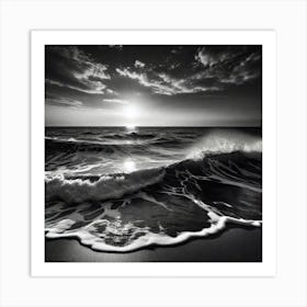 Black And White Seascape 6 Art Print