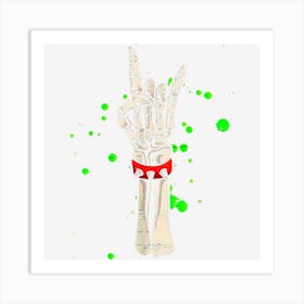 Rocker Skeleton Hand Rock On Funny Halloween Costume Art Print