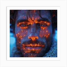 Man With Glowing Eyes Art Print