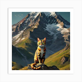 Cat In The Mountains Art Print