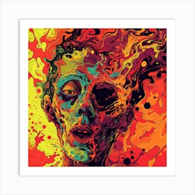 Zombie Head 3 Art Print