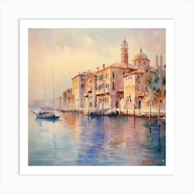 Radiant Riviera: Monet's Watercolour Dream Art Print