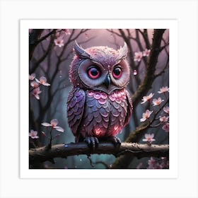 Pink Owl 2 Art Print