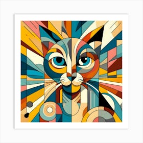 Abstract Cat Painting 11 Art Print